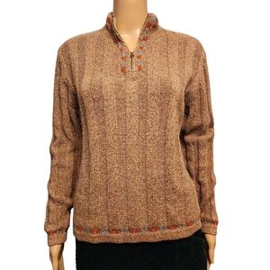 Woolrich Womens Branch Heather Quarter Zip Pullover Sweater S
